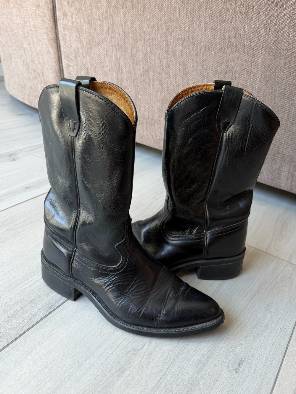 Vulcan Classic Western Black Leather Boots